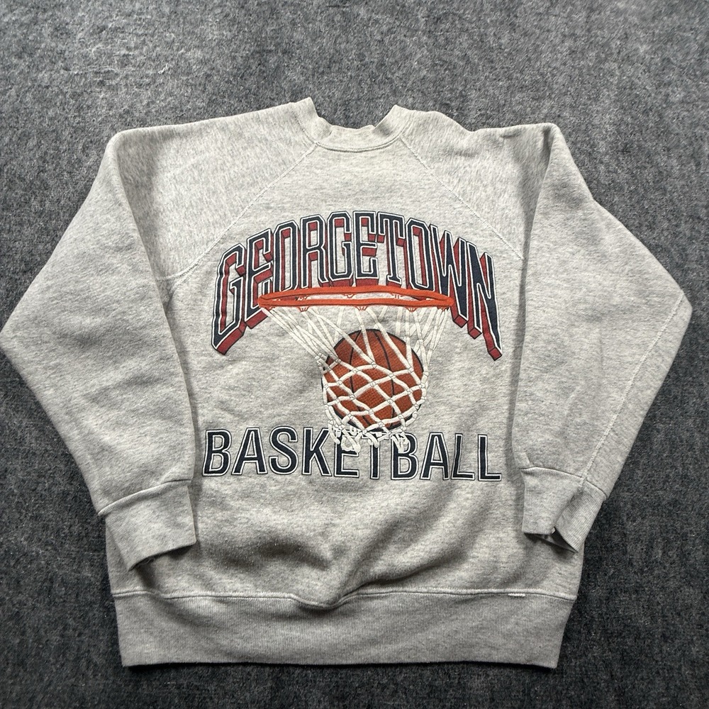 Vintage 80s Discus Athletic Georgetown Basketball Sweatshirt Mens M Gray USA